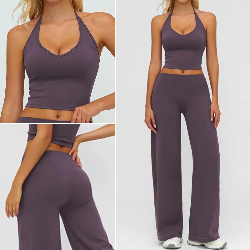 Women's 2-Piece Stretchy Athleisure Sportswear Set for Yoga & Casual